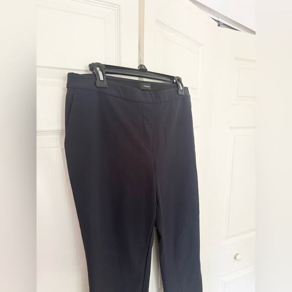 Theory Women’s Dark Blue Thaniel Kennett Stretchy Nylon Cropped Pull On Pant 10 - Picture 3 of 9